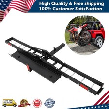 500 LBS Motorcycle Hitch Carrier Universal Dirt Bike Rack with Ramp Heavy Duty