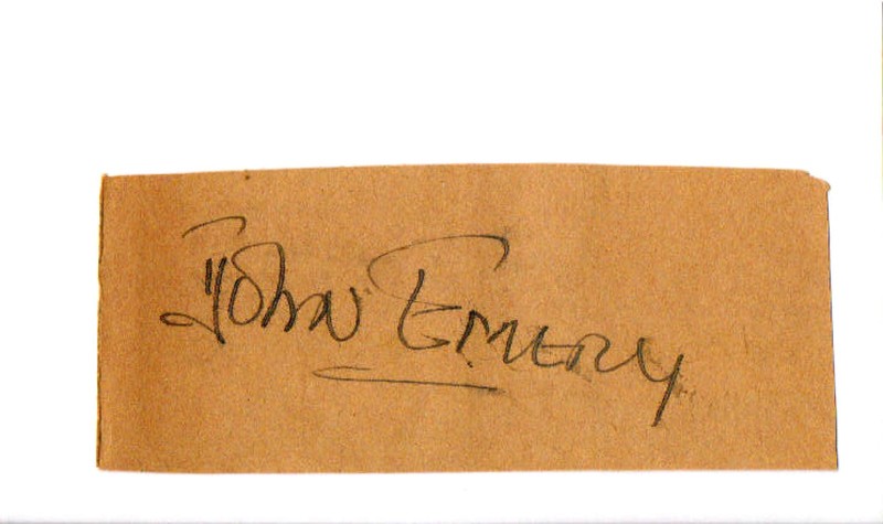 JOHN EMERY (+1964) - Actor - Rocketship X-M / Kronos - Vintage Autograph