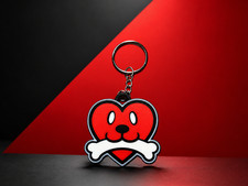 Adorable Heart Dog 3D Printed Keychain Key Ring Charm Bag Backpack Gift