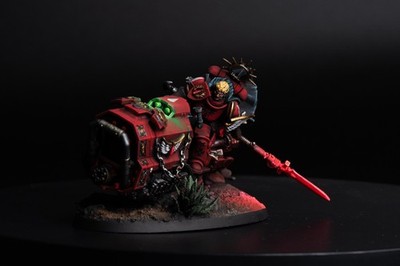 Blood Angels Captain on Outrider / Grav Bike - Pro-painted custom model - 40k