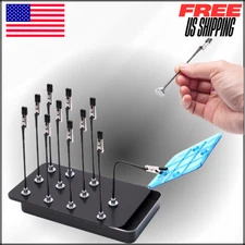 Metal Painting Base Holder & 12 Magnetic Alligator Clip Sticks for Model Craft