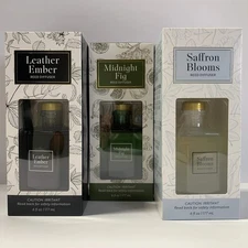 Bellevue Geo Reed Diffuser Set 6oz 3 Pack Saffron Fig Leather Ember NEW