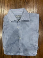 Michael Kors Mens Button Down Shirt Slim FIt Stretch 15/ 32/33 Blue