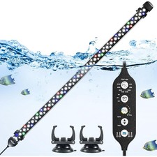 24 Inch LED Aquarium Light, 7-Color Underwater Waterproof Fish Tank Lighting