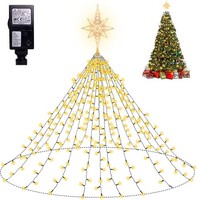 Lichterkette Weihnachtsbaum 302 LED Warmweiß 2M 17 SträNge 8 Leuchtmodi IP44