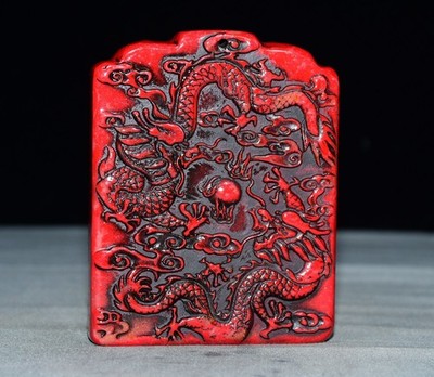 Xiaoye Yellow Chicken Blood Stone Dragon Play Ball Token Seal Ornament