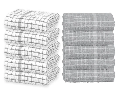 Terry 100% Cotton 45 X 60cm Tea Towels Set Kitchen Dish Cloths Cleaning Drying - Image 1 of 4