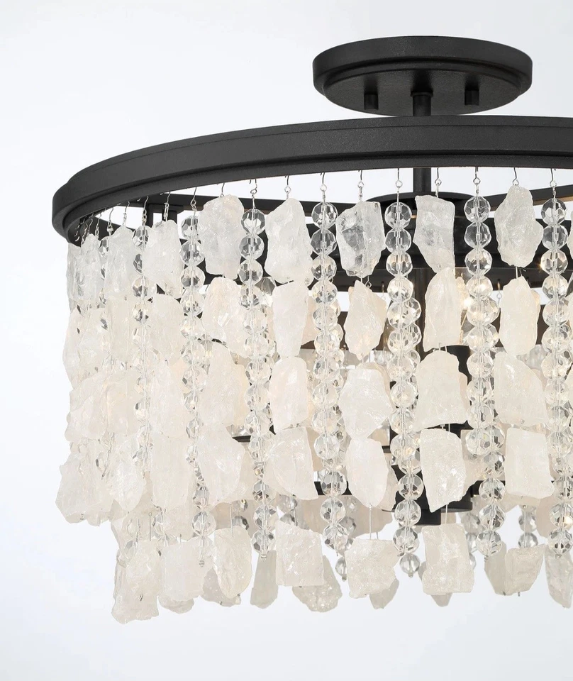 Minka Lavery 6703 elegância cintilante 4 luzes 20"W semi-flush - carvão areia - Imagem 3 de 4