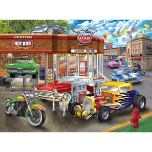 Chris Bigelow - Hot Rod Garage - 1000 Piece Jigsaw Puzzle for Adults