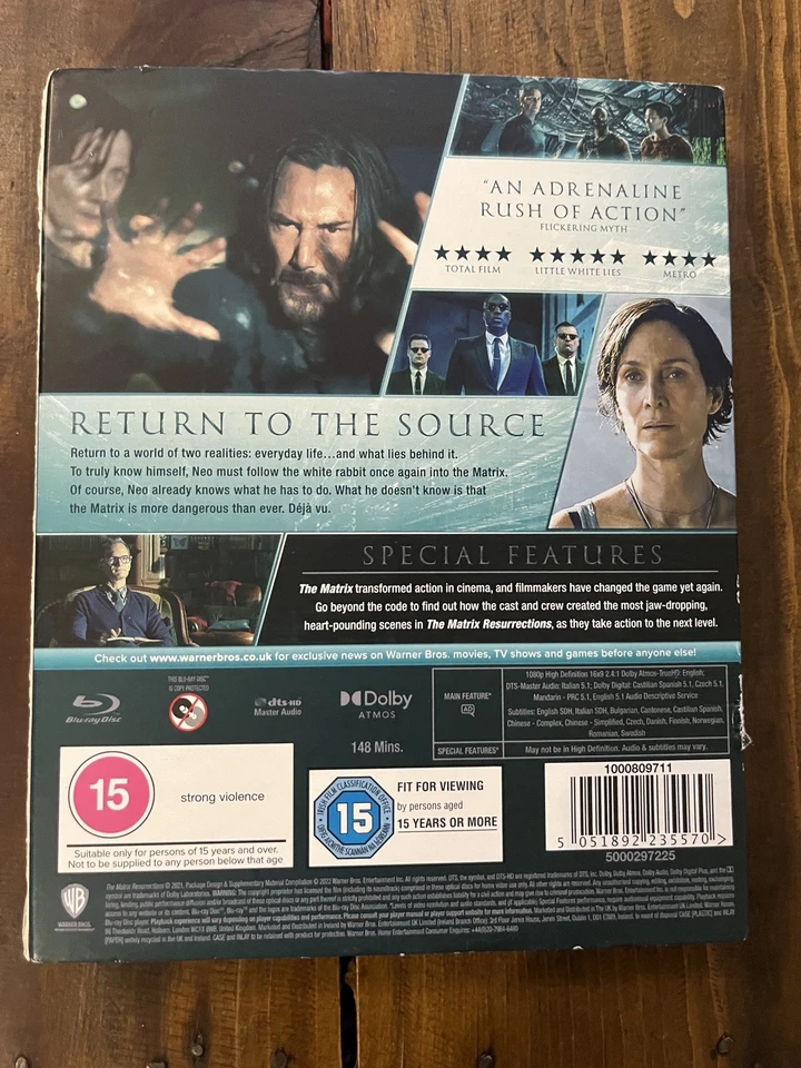 The Matrix Resurrections Blu-ray, 2022) Keanu Reeves, Carrie-Anne Moss - Image 2 of 3