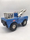 Vintage Mighty Tonka Blue Dual Boom Wrecker, Tow Truck, 24 Hour Service