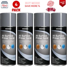All Surface Primer Spray, One-Part Epoxy Primer Matte Gray, 4 Cans, Enhance Adhe
