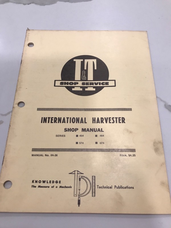 Vtg 1974 International Harvester Shop Manual - Manual IH-36 - free postage