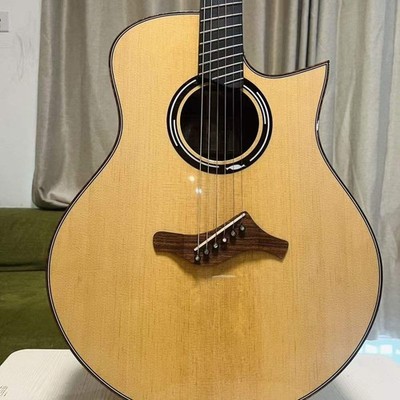 Handcrafted 41-Inch High-Quality Solid Spruce Body with Beveled Acoustic Guitar
