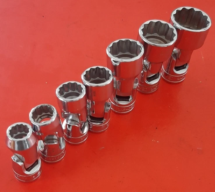 Snap-On Tools SAE Universal Swivel Flex Socket Set 12pt Point 3/8" Drive Engrave - Image 2 of 4