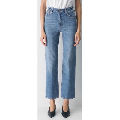 Aritzia Denim Forum The Arlo High Rise Straight Jeans Blue 29 28L. Excellent