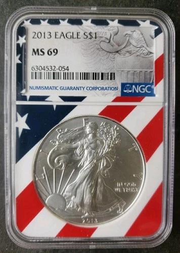 2013 $1 American Silver Eagle Dollar NGC MS69