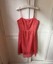 J.Crew Allover Daisy Lace Coral Midi Dress Adjustable Straps - Size 8