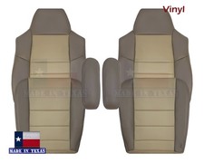 2002-2005 For Ford Excursion Eddie Bauer Syn. Leather Seat Cover In 2 Tan Gray 2002-2005 For Ford Excursion Eddie Bauer Syn. Leather Seat Cover In 2 Tan Gray