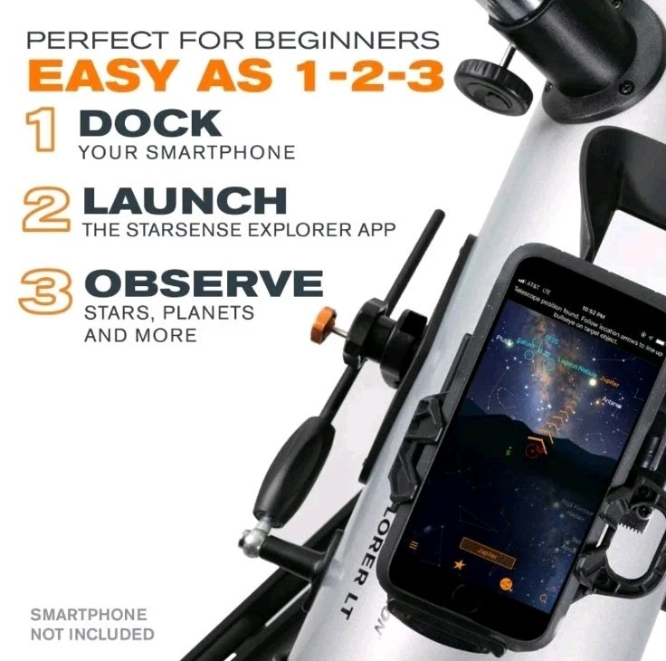 22452 StarSense Explore LT114AZ Newtonian Reflector Telescope with Smartphone... - Image 3 of 4