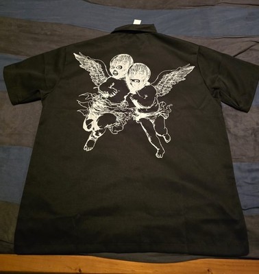 Crooks & Castles ''Trouble Makers'' size XXL Woven Short Sleeve Full Zip Work...