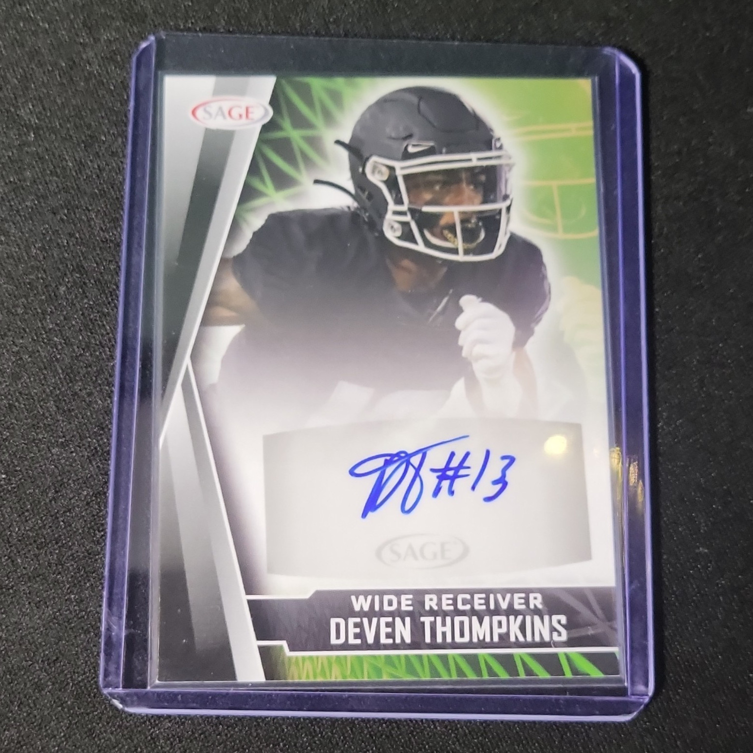 SAGE 2022 High Series Football Deven Thompkins Autograph Card #A-DT NCAA