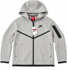 Nike Sportswear Tech Fleece Kids Full-Zip Hoodie Gray Black Size L HV5867-063 NW