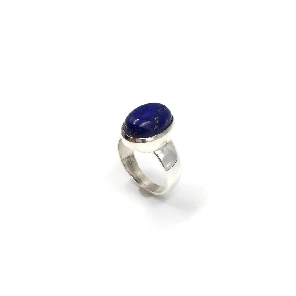 Anello in argento 925 gioiello lapislazzuli blu lapislazzuli unisex 16,8 mm / 53 - Immagine 4 di 4