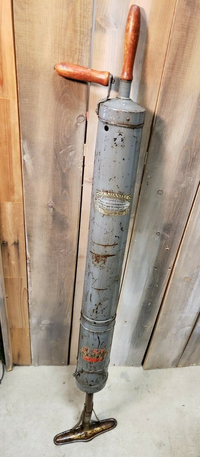 Antique Hand Pump Vacuum Cleaner National Lanning Stone Sales Co Pat