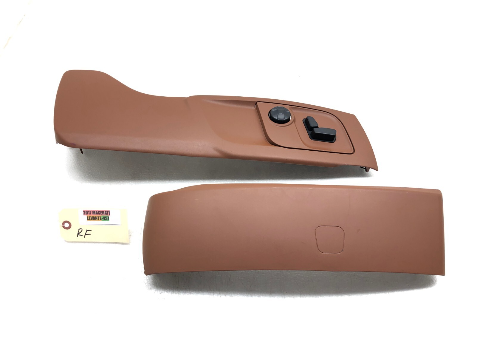 2017-2019 MASERATI LEVANTE RIGHT PASS FRONT SEAT TRIM W/ SWITCH OEM CUOIO BROWN