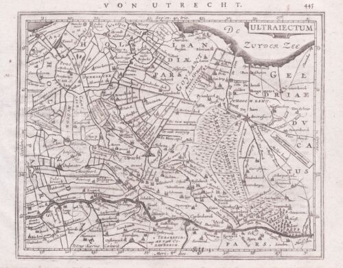 Utrecht Amersfoort Ijsselstein Netherlands Card Map Mercator 1651 - Picture 1 of 1