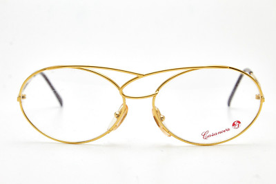 Vintage CASANOVA Eyewear LC-17 24Kt GP Crazy Oval Frame Boho 1990s Eyeglasses