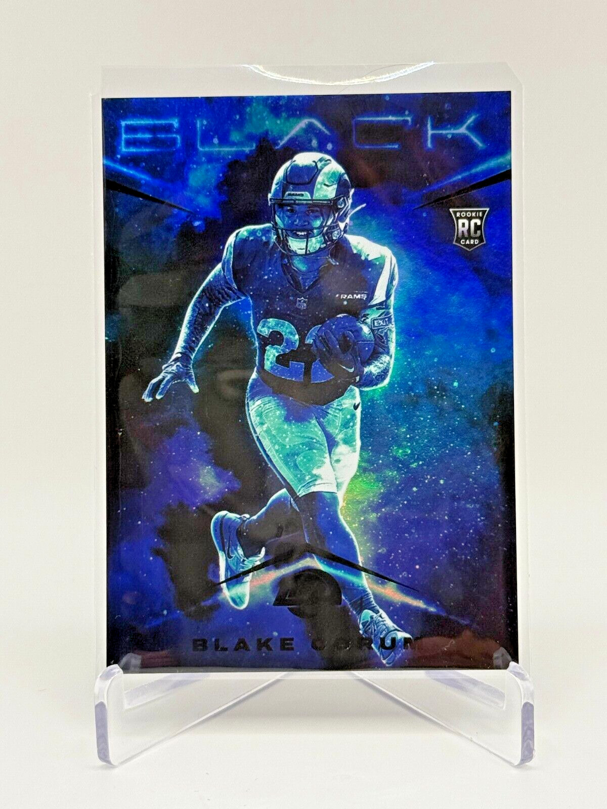 2024 Panini Black Blake Corum Los Angeles Rams Smoke Screen Case Hit RC SSP