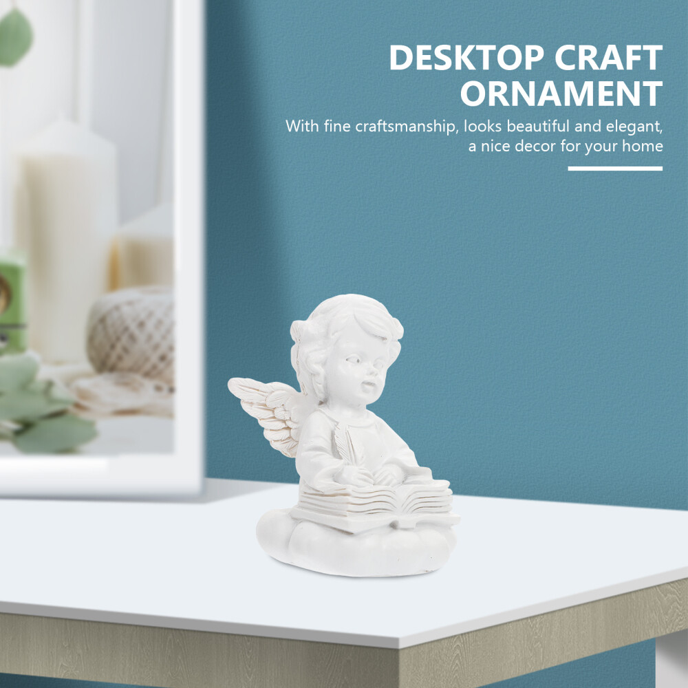 Garden Sculpture White Angel Statue Decorative Angel Sculpture Desktop Statue