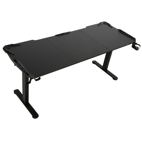 LED Gaming Tisch Schreibtisch 180x70 cm Ergonomischer PC Computertisch Schwarz - Bild 9 von 15