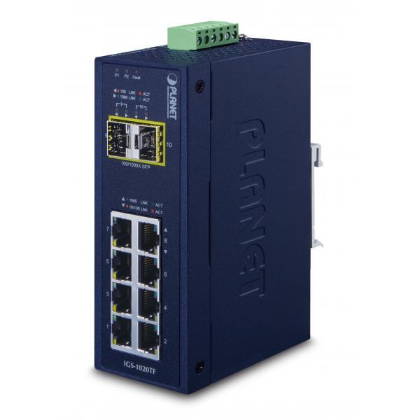 PLANET IGS-1020TF switch di rete Non gestito Gigabit Ethernet (10/100/1000) Blu