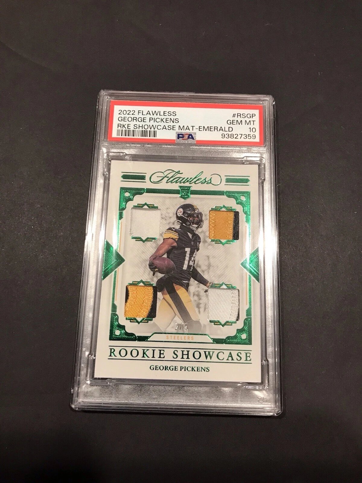George Pickens Panini Flawless Rookie Showcase Materials #RSGP Emerald