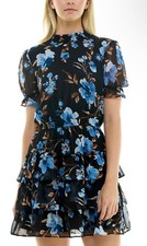 Crystal doll women mini smocked Fit & Flair Dress