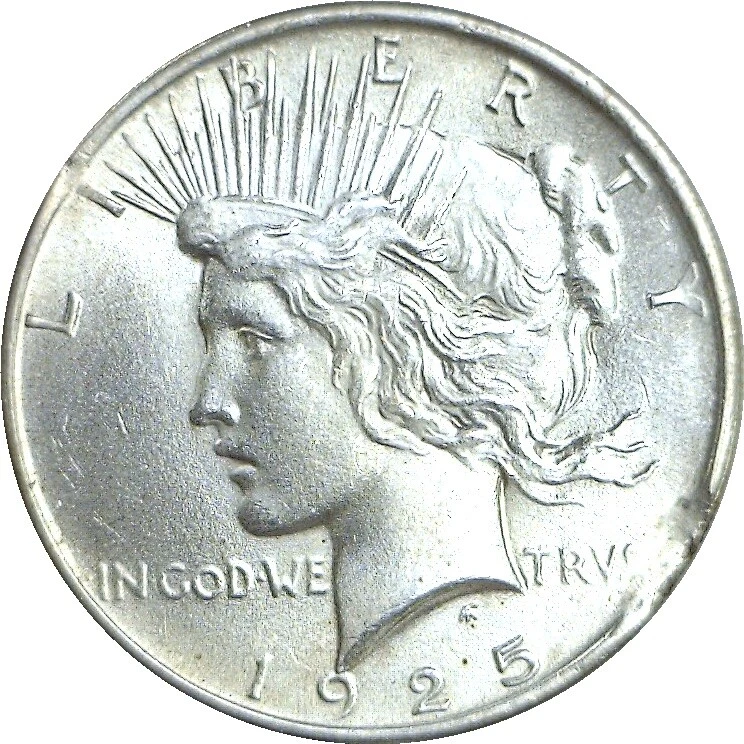 1925 $1 dólar da paz prata clipe irregular erro não circulado - Imagem 2 de 3