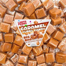 Classic Chewy Caramel Squares Candy Individually Wrapped 1 Pound Pack