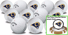 NFL Los Angeles Rams Golf Balls 12 pack Callaway Chrome Soft Refinished
