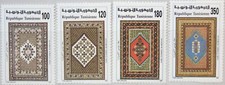 TUNISIA TUNESIEN 1993 1272-75 1035-38 Kairoun Tapestries Teppiche Muster MNH