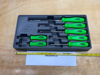 Snap-on Tools RARE RACING GREEN 7pc Hard Grip Combo Screwdriver