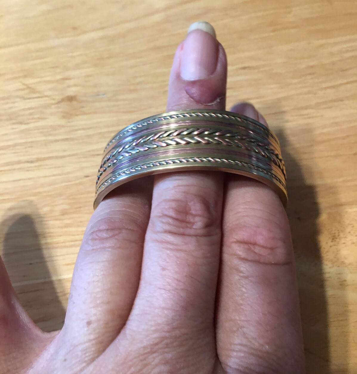 Native American Brass and Copper Cuff Bracelet Br… - image 10