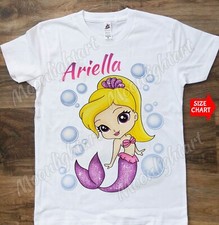 Personalized Name Cute Mermaid Custom T-Shirt