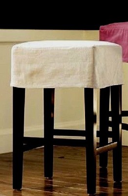 Pottery Barn Napa Slipcover Backless Barstool New Linen Flax Ebay