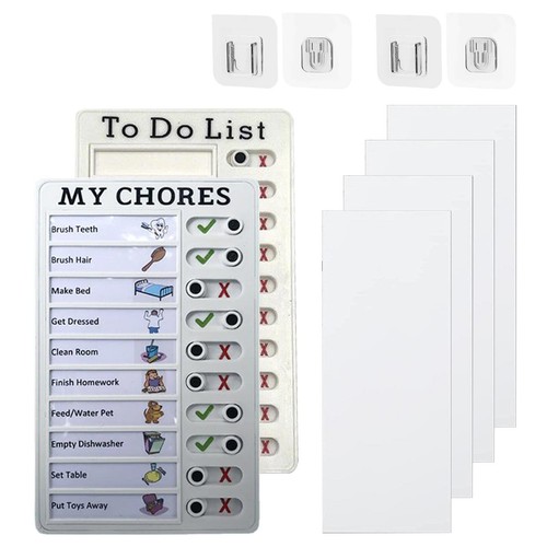 2PK Memo Plastic Board Chore Chart Reusable Checklist My Chores Elder Notes Car - Picture 24 of 25
