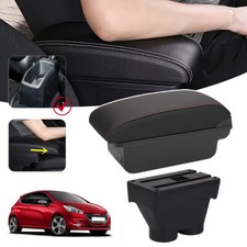 Armlehne Mittelarmlehne Mittelkonsole für Peugeot 208 2012-2018 PU-Leder Schwarz