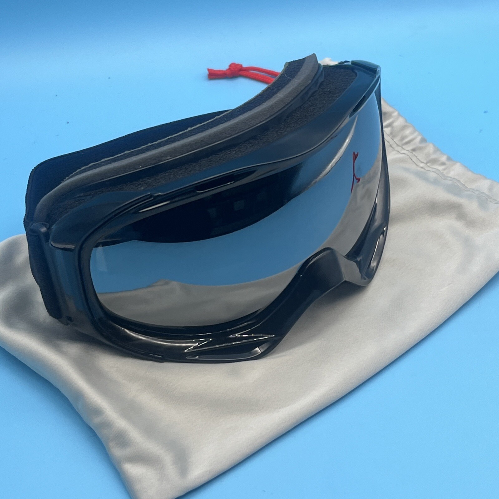 Outdoor Master Snow Goggles Ski Snowboarding Black Mirrored Adjustable Strap