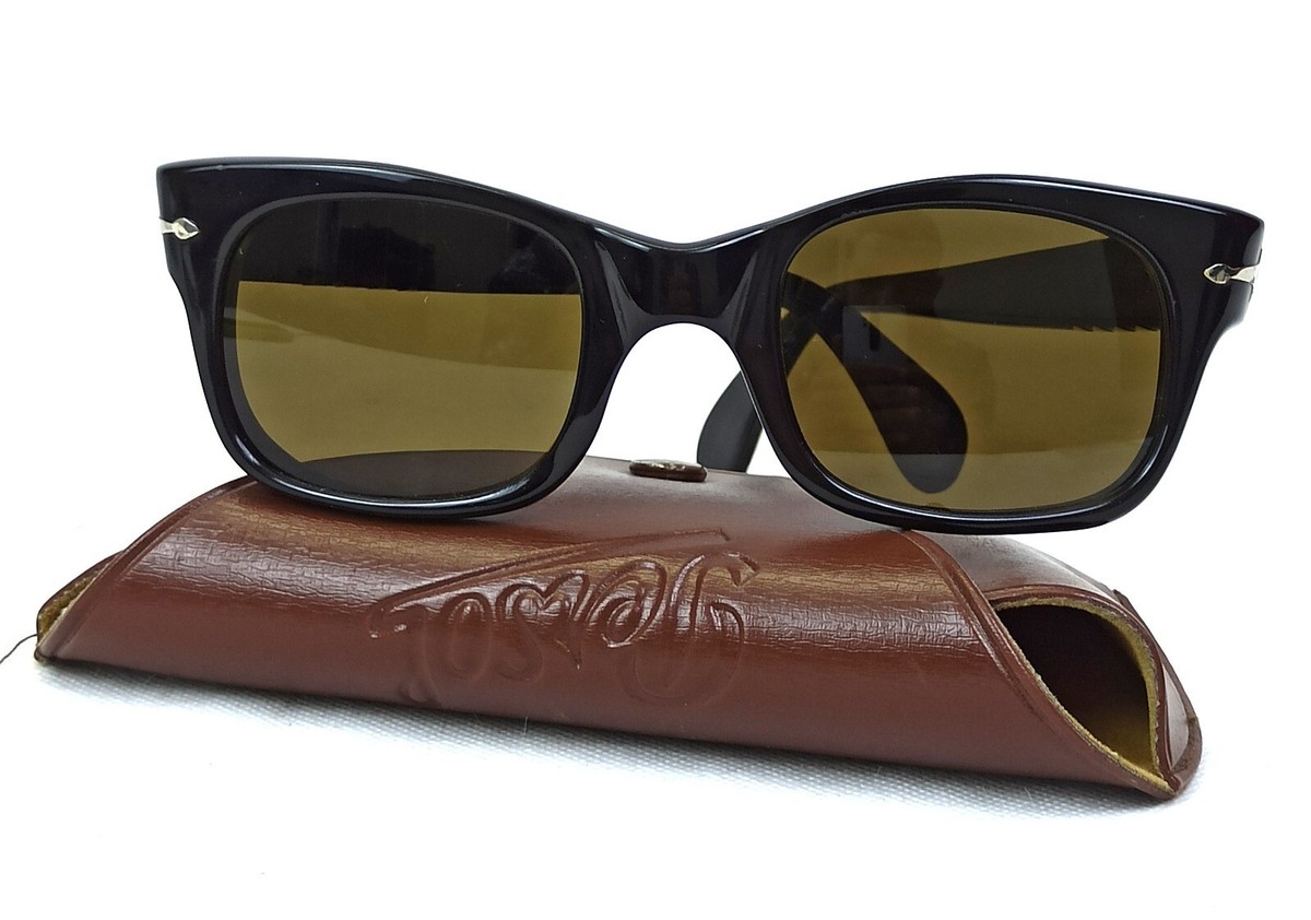 RARE 6201/51 PERSOL RATTI SUNGLASSES VINTAGE BLACK FRAME ITALY 60s